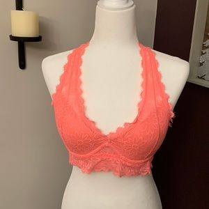 Victorias Secret Coral Halter bralette- medium